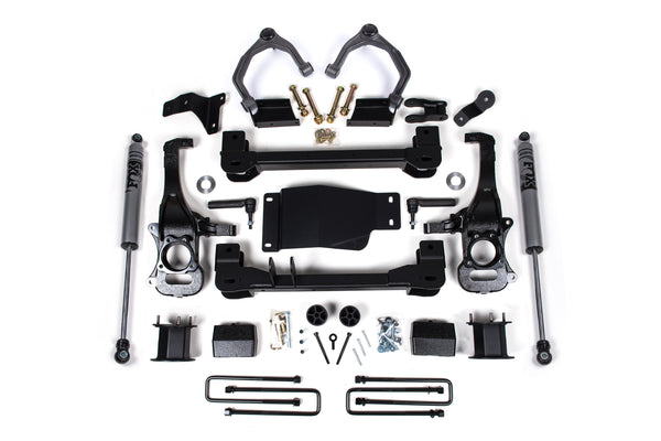 Zone Offroad Ensemble de rehaussement 4" — entretoise de jambe de force, FOX Adventure Series — 2019-2023 Chevy Silverado 1500 / GMC Sierra 1500, 4WD (ZONC67F)