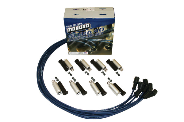 Moroso Jeu de fils d'allumage GM LS - Ultra 40 - non gainé - type Coil-On - bleu