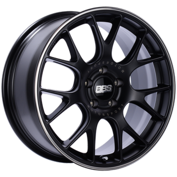 BBS Roue CH-R 19x9.5 5x112 ET45 à protège-jante poli - noir satiné - PFS/agrafe 82mm requis