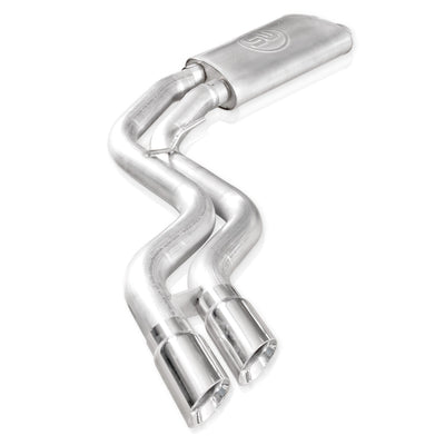 Stainless Works Échappement avec tuyau en X, résonateur et silencieux, sortie devant le pneu arrière côté passager 2015-18 F-150