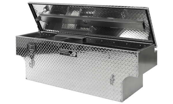 Highway Product 60 X 19.5 X 21 5TH Wheel Tool Box with Diamond Plate Lid, Diamond Plate Base - 3022-004