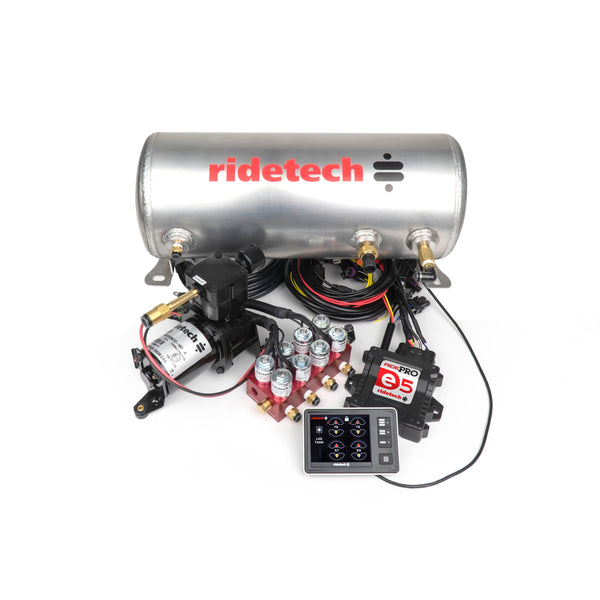 Ridetech Suspension Ridepro E5 Air Ride Suspension Control Sys 3Gal Dual Compress Hi Flow Bigred