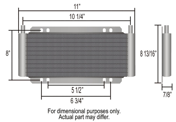 Derale 19 Row Series 8000 Plate & Fin Transmission Cooler Kit, 1/2"-20 Inverted Flare