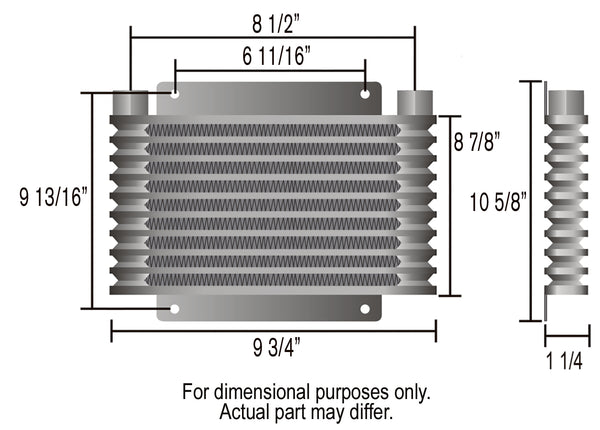 Derale 17 Row Series 9000 Plate & Fin Cooler, 1/2" NPT