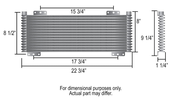 Derale 13 Row Series 9500 Plate & Fin Transmission Cooler, 5/8" Inverted flare