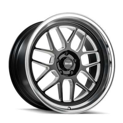 Ridler 611 17x7 / 5x120.65 BP / 0mm Offset / 83.82mm Hub Gls Blk/Mill w/ Diamond Cut Lip Wheel