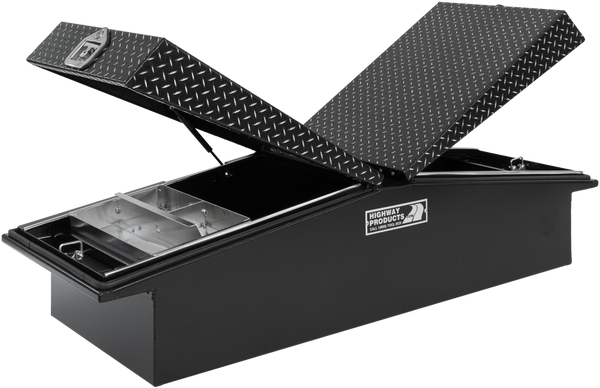 Highway Product 71 X 16 X 23 Gull Wing Tool Box with Smooth Black Base, Leopard Lid, NO Boweyes - 3412-005-BK62S