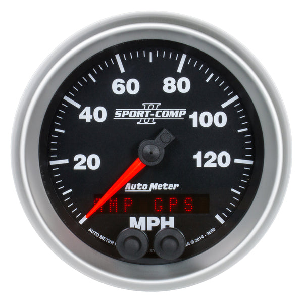 AutoMeter Indicateur de vitesse GPS 3-3/8 po, 0-140 MPH, Sport-Comp II