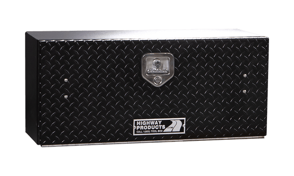 Highway Product 48 X 16 X 13 High Side Tool Box with Black Diamond Plate Door, Smooth Black Base - 3813-003-BK62