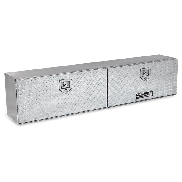 Highway Product 96 X 16 X 13 High Side Tool Box with Diamond Plate Door, Smooth Aluminum Base - 3813-019