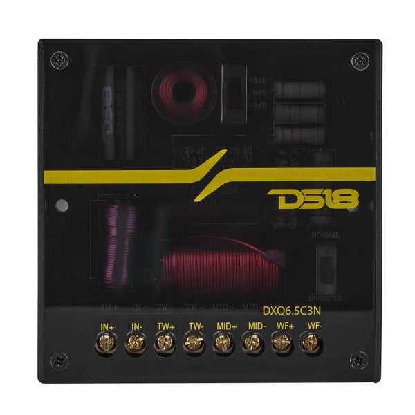 DS18 Haut-parleurs 3 voies qualité Deluxe 6.5 po+3.5 po+2.2 po 180 watts RMS 4 ohms, cône en paille jaune + mousse composite, néodyme