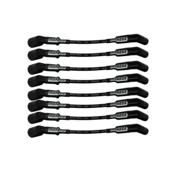 Moroso Jeu de fils d'allumage GM LS - Ultra 40 - non gainé - type Coil-On - fil de 9.75 po - 135 degrés - noir