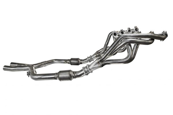 Kooks Collecteurs longs en inox 1 5/8 po x 2 1/2 po et tuyau en X en inox avec catalyseurs d'origine 05-10 Ford Mustang GT manuelle
