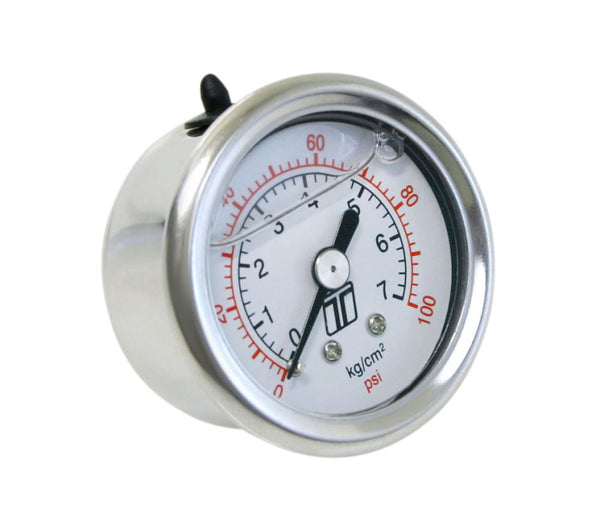Turbosmart Manomètre de régulateur de pression de carburant 0-100psi rempli de liquide