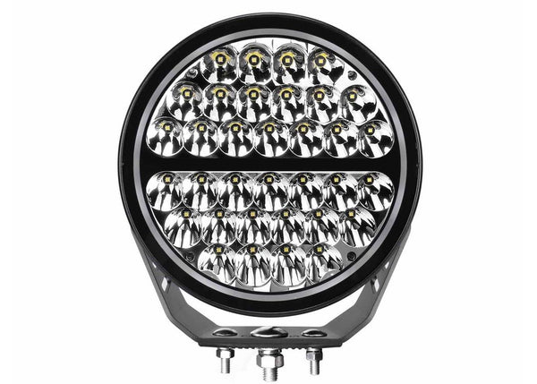 Go Rhino 9" Blackout Series Round Single Spot Light Kit with Daytime Running Lights Blk