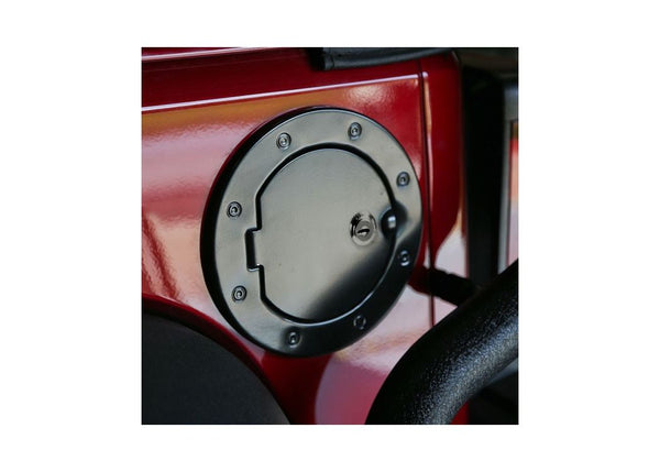 Rugged Ridge Fuel Cover Black Aluminum 0716 Wrangler Locking