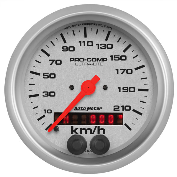 AutoMeter Gauge, Speedometer, 3 3/8", 225KM/H, GPS, Ultra-Lite