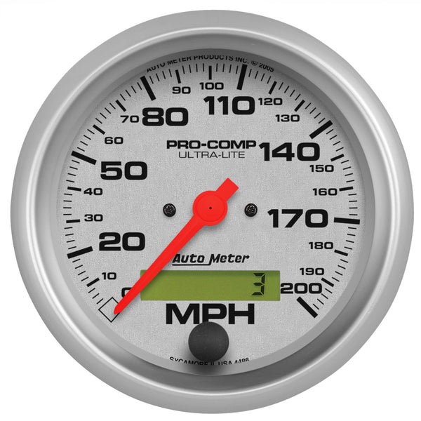 AutoMeter 3-3/8" Speedometer, 0-200 MPH, Ultra-Lite