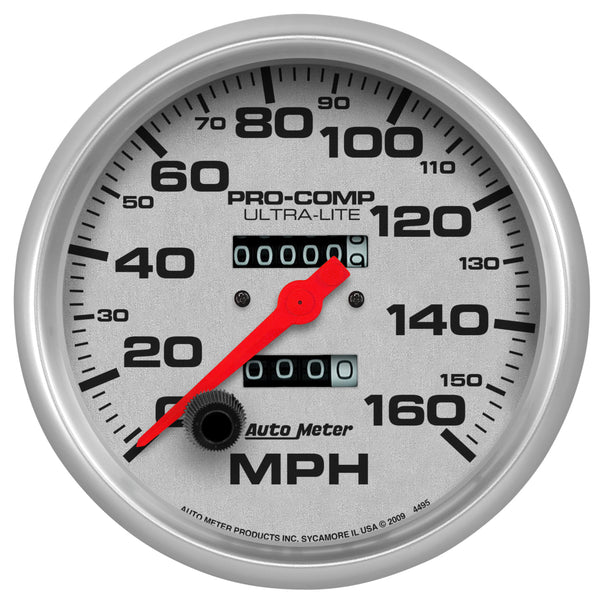 AutoMeter 5" Speedometer, 0-160 MPH, Ultra-Lite — Red (4495)
