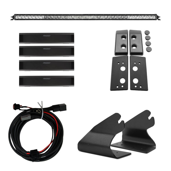 Rigid Industries Ensemble d'éclairage de ligne de toit 2021 Bronco avec barre SR combinée faisceau ponctuel/large incluse