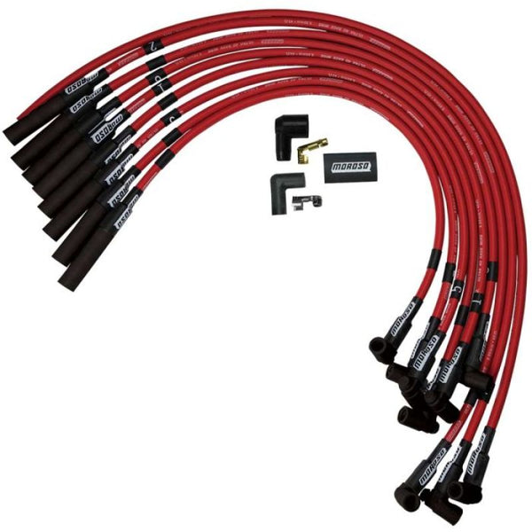 Moroso Jeu de fils d'allumage Chevrolet Big Block - Ultra 40 - non gainé - HEI - par-dessus le couvre-soupapes - rouge