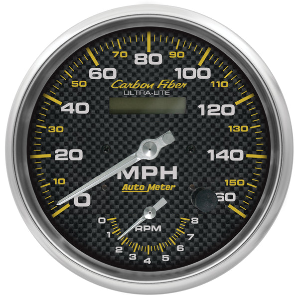AutoMeter 5" Tachometer/Speedometer Combo, 8K RPM/160 MPH, Carbon Fiber