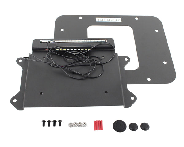Kentrol Support de plaque d'immatriculation latéral arrière avec DEL 07-09 Jeep Wrangler JK - noir texturé