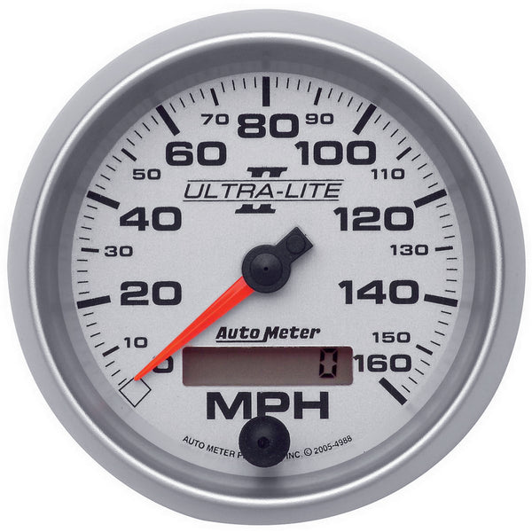AutoMeter 3-3/8" Speedometer, 0-160 MPH, Ultra-Lite II — White (4988)