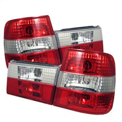 Spyder Euro Style Tail Lights - Red Clear — for select BMW vehicles (5000491)