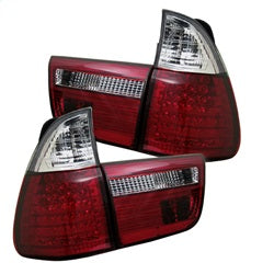 Spyder LED Tail Lights - Red Clear — 2000-2006 BMW X5 (5000804)