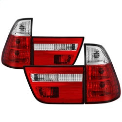Spyder Euro Style Tail Lights - Red Clear — 2000-2006 BMW X5 (5000835)