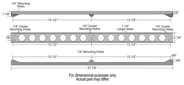 Derale Dual Stacked Plate Brushed Aluminum Brackets With Mounting Hardware