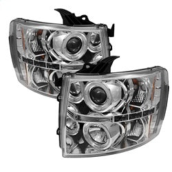 Spyder Projector Headlights - LED Halo - Chrome — for select Chevrolet trucks (5009500)