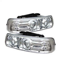 Spyder Projector Headlights - LED Halo - Chrome — for select Chevrolet vehicles (5009609)