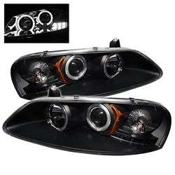 Spyder Projector Headlights - LED Halo - Black — for select Chrysler and Dodge vehicles (5009623)