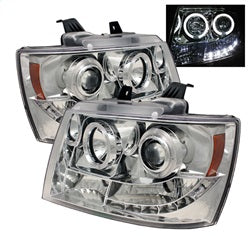 Spyder Projector Headlights - LED Halo - Chrome — for select Chevrolet vehicles (5009654)