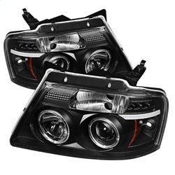 Spyder Projector Headlights - Version 2 - LED Halo - Black