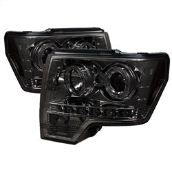 Spyder Projector Headlights - LED Halo - Smoke — 2009-2014 Ford F-150 (5010254)