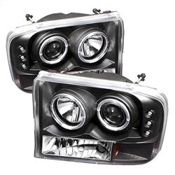 Spyder 1PC Projector Headlights - Version 2 - LED Halo - Black