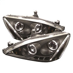 Spyder Projector Headlights - LED Halo - Amber Reflector - Black — 2003-2007 Honda Accord (5010636)
