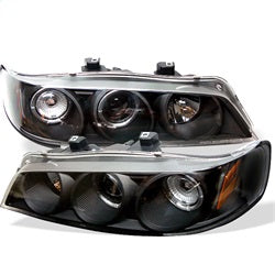 Spyder Projector Headlights - LED Halo - Amber Reflector - Black — 1994-1997 Honda Accord (5010698)