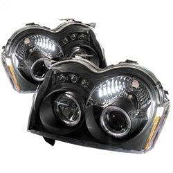 Spyder Phares à projecteur halo à DEL — noir — 2005-2007 Jeep Grand Cherokee (5011091)