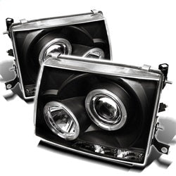 Spyder Phares à projecteur halo à DEL — noir — 1997-2000 Toyota Tacoma (5011947)