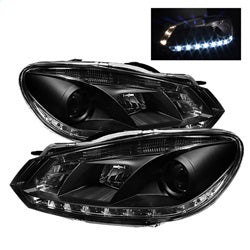 Spyder Projector Headlights - DRL - Black — for select Volkswagen vehicles (5012111)