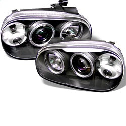 Spyder Phares à projecteur halo à DEL — noir — 1999-2005 Volkswagen Golf (5012159)