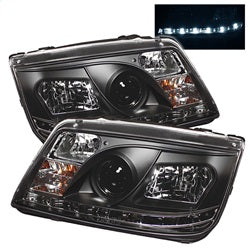 Spyder Phares à projecteur feux de jour — noir — 1999-2005 Volkswagen Jetta (5012234)