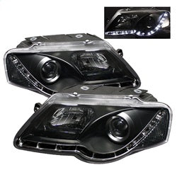 Spyder Phares à projecteur feux de jour — noir — 2006-2008 Volkswagen Passat (5012326)