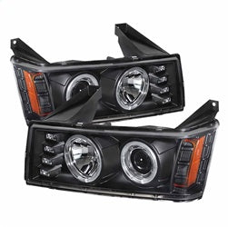 Spyder Projector Headlights - LED Halo - Black — for select Chevrolet and GMC trucks (5074140)