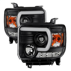 Spyder Projector Headlights - Light Bar DRL - Black — for select GMC trucks (5080523)
