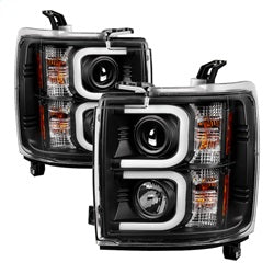 Spyder Projector Headlights - Light Bar DRL - Black — for select Chevrolet trucks (5081032)